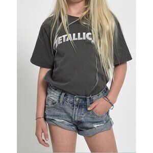 New One Teaspoon Bandit Denim Shorts Girls 5-6 Storm Buoy Blue